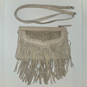 Cleobella Tan Fringe Crossbody Bag
